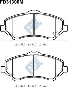FBK FD31300M - Тормозные колодки, дисковые, комплект autospares.lv