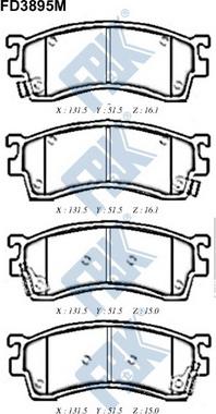 FBK FD3895M - Тормозные колодки, дисковые, комплект autospares.lv