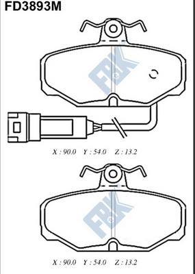 FBK FD3893M - Тормозные колодки, дисковые, комплект autospares.lv