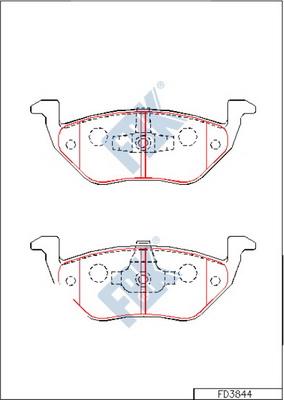 FBK FD3844 - Тормозные колодки, дисковые, комплект autospares.lv