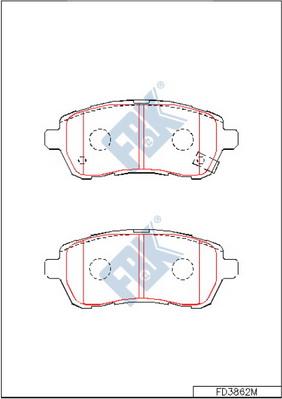 FBK FD3862M - Тормозные колодки, дисковые, комплект autospares.lv