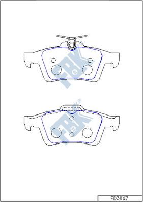 FBK FD3867 - Тормозные колодки, дисковые, комплект autospares.lv