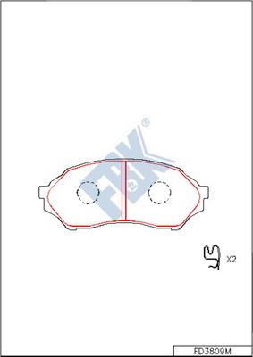 FBK FD3809M - Тормозные колодки, дисковые, комплект autospares.lv