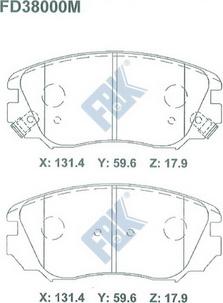 FBK FD38000M - Тормозные колодки, дисковые, комплект autospares.lv