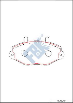 FBK FD3802 - Тормозные колодки, дисковые, комплект autospares.lv