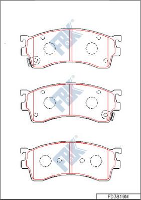 FBK FD3819M - Тормозные колодки, дисковые, комплект autospares.lv