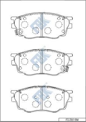 FBK FD3816M - Тормозные колодки, дисковые, комплект autospares.lv