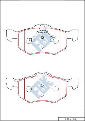 FBK FD3813 - Тормозные колодки, дисковые, комплект autospares.lv