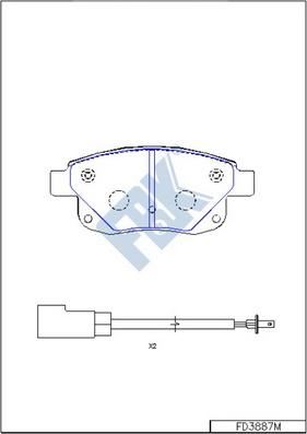 FBK FD3887M - Тормозные колодки, дисковые, комплект autospares.lv