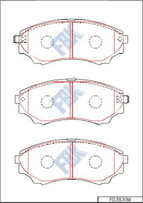 FBK FD3830M - Тормозные колодки, дисковые, комплект autospares.lv