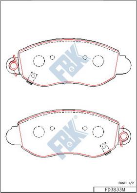 FBK FD3833M - Тормозные колодки, дисковые, комплект autospares.lv