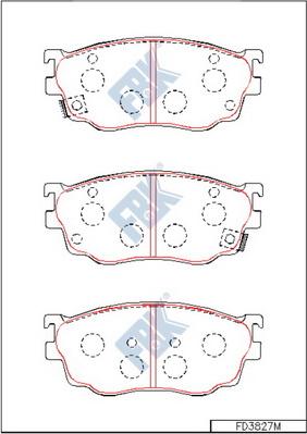 FBK FD3827M - Тормозные колодки, дисковые, комплект autospares.lv