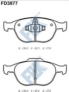 FBK FD3877 - Тормозные колодки, дисковые, комплект autospares.lv