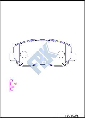 FBK FD3300M - Тормозные колодки, дисковые, комплект autospares.lv