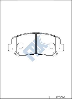 FBK FD3300 - Тормозные колодки, дисковые, комплект autospares.lv