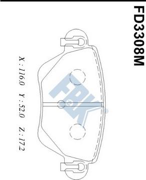 FBK FD3308M - Тормозные колодки, дисковые, комплект autospares.lv