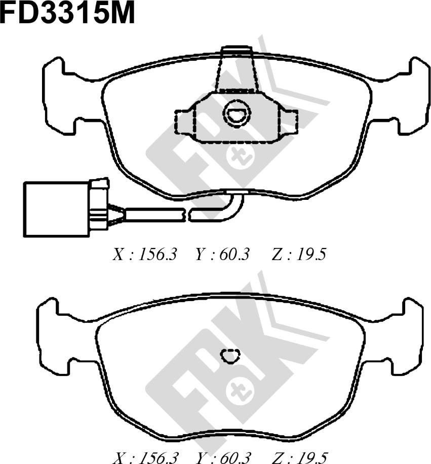 FBK FD3315M - Тормозные колодки, дисковые, комплект autospares.lv