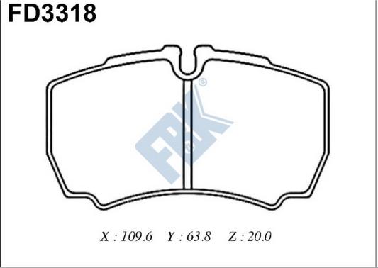 FBK FD3318 - Тормозные колодки, дисковые, комплект autospares.lv