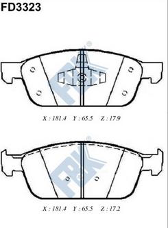 FBK FD3323 - Тормозные колодки, дисковые, комплект autospares.lv