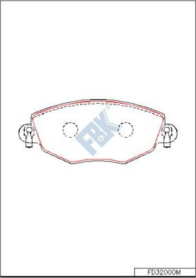 FBK FD32000M - Тормозные колодки, дисковые, комплект autospares.lv