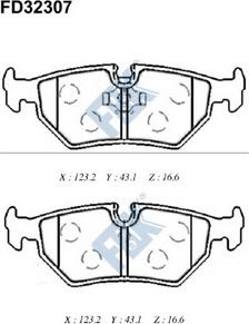 FBK FD32307 - Тормозные колодки, дисковые, комплект autospares.lv