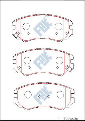 FBK FD24005M - Тормозные колодки, дисковые, комплект autospares.lv