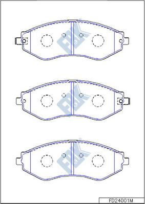 FBK FD24001M - Тормозные колодки, дисковые, комплект autospares.lv