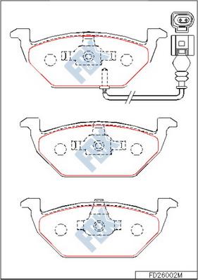 FBK FD26002M - Тормозные колодки, дисковые, комплект autospares.lv