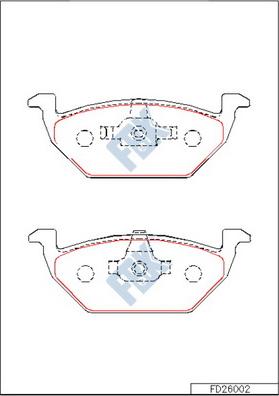 FBK FD26002 - Тормозные колодки, дисковые, комплект autospares.lv