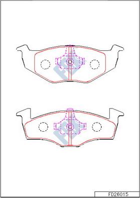 FBK FD26015 - Тормозные колодки, дисковые, комплект autospares.lv