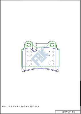 FBK FD26011S - Тормозные колодки, дисковые, комплект autospares.lv