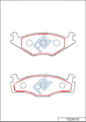 FBK FD26018 - Тормозные колодки, дисковые, комплект autospares.lv