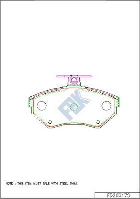 FBK FD26017S - Тормозные колодки, дисковые, комплект autospares.lv