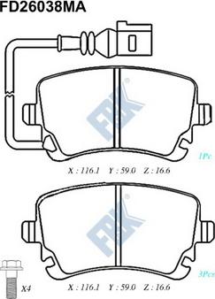 CAR PNT8931A - Тормозные колодки, дисковые, комплект autospares.lv