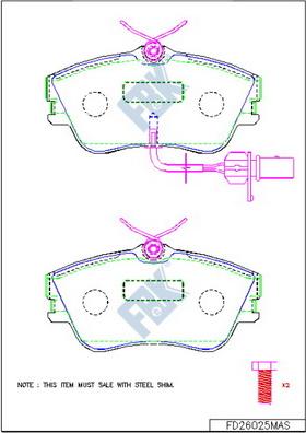 FBK FD26025MAS - Тормозные колодки, дисковые, комплект autospares.lv