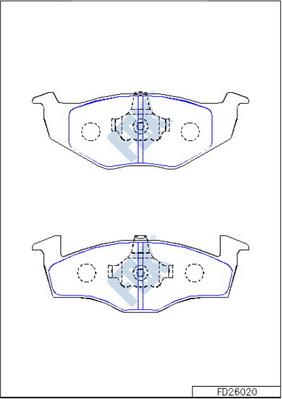 FBK FD26020 - Тормозные колодки, дисковые, комплект autospares.lv