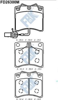 FBK FD26300M - Тормозные колодки, дисковые, комплект autospares.lv