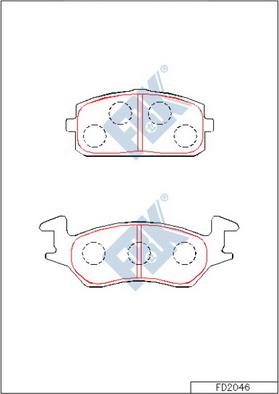 FBK FD2046 - Тормозные колодки, дисковые, комплект autospares.lv