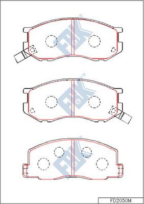 FBK FD2050M - Тормозные колодки, дисковые, комплект autospares.lv