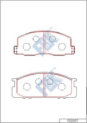 FBK FD2057 - Тормозные колодки, дисковые, комплект autospares.lv