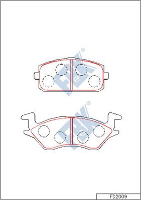 FBK FD2009 - Тормозные колодки, дисковые, комплект autospares.lv