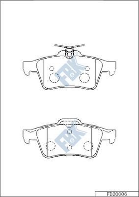 FBK FD20006 - Тормозные колодки, дисковые, комплект autospares.lv