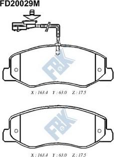 FBK FD20029M - Тормозные колодки, дисковые, комплект autospares.lv