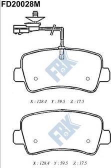 FBK FD20028M - Тормозные колодки, дисковые, комплект autospares.lv