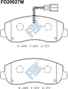 FBK FD20027M - Тормозные колодки, дисковые, комплект autospares.lv