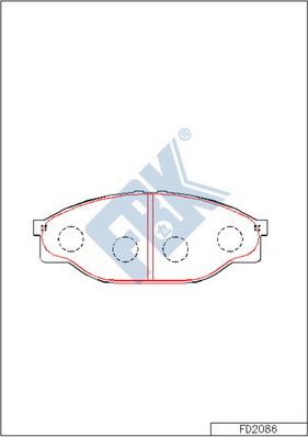 FBK FD2086 - Тормозные колодки, дисковые, комплект autospares.lv