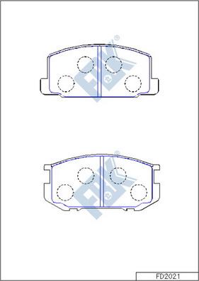 FBK FD2021 - Тормозные колодки, дисковые, комплект autospares.lv