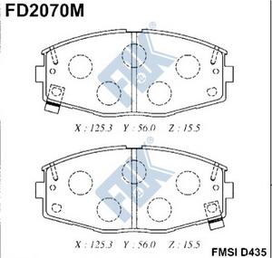 FBK FD2070M - Тормозные колодки, дисковые, комплект autospares.lv