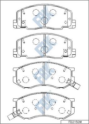 FBK FD2150M - Тормозные колодки, дисковые, комплект autospares.lv