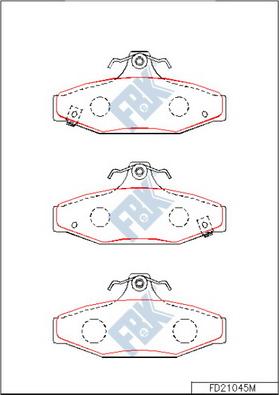 FBK FD21045M - Тормозные колодки, дисковые, комплект autospares.lv